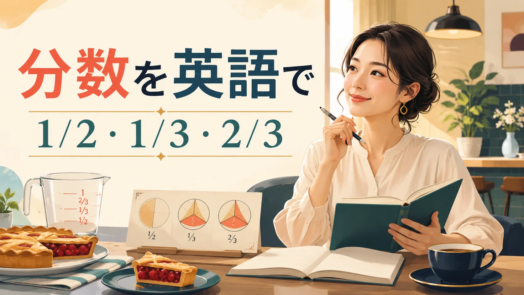分数を英語で|1/2・1/3・2/3