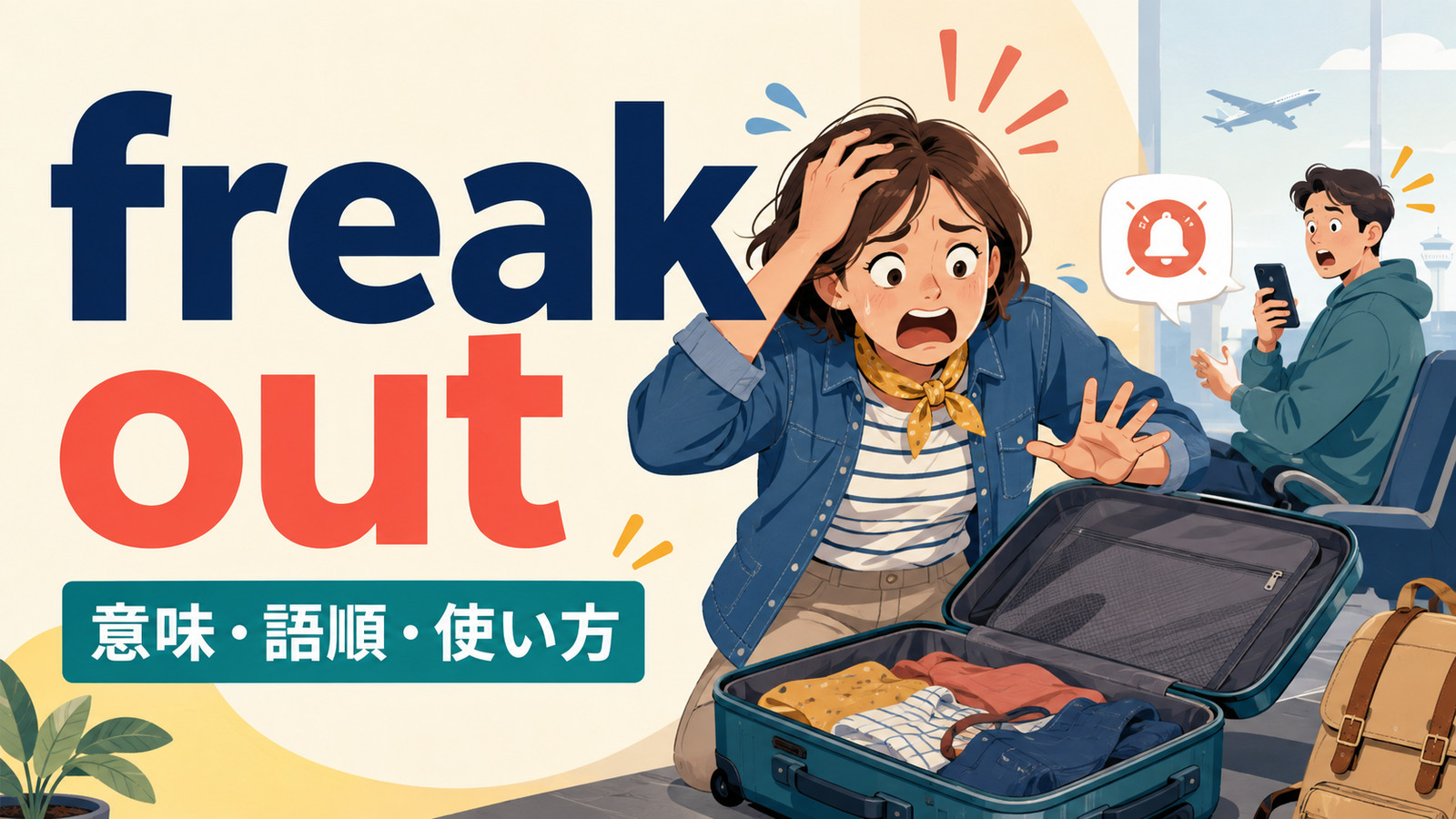 freak outの意味・語順・使い方を表すアイキャッチ画像