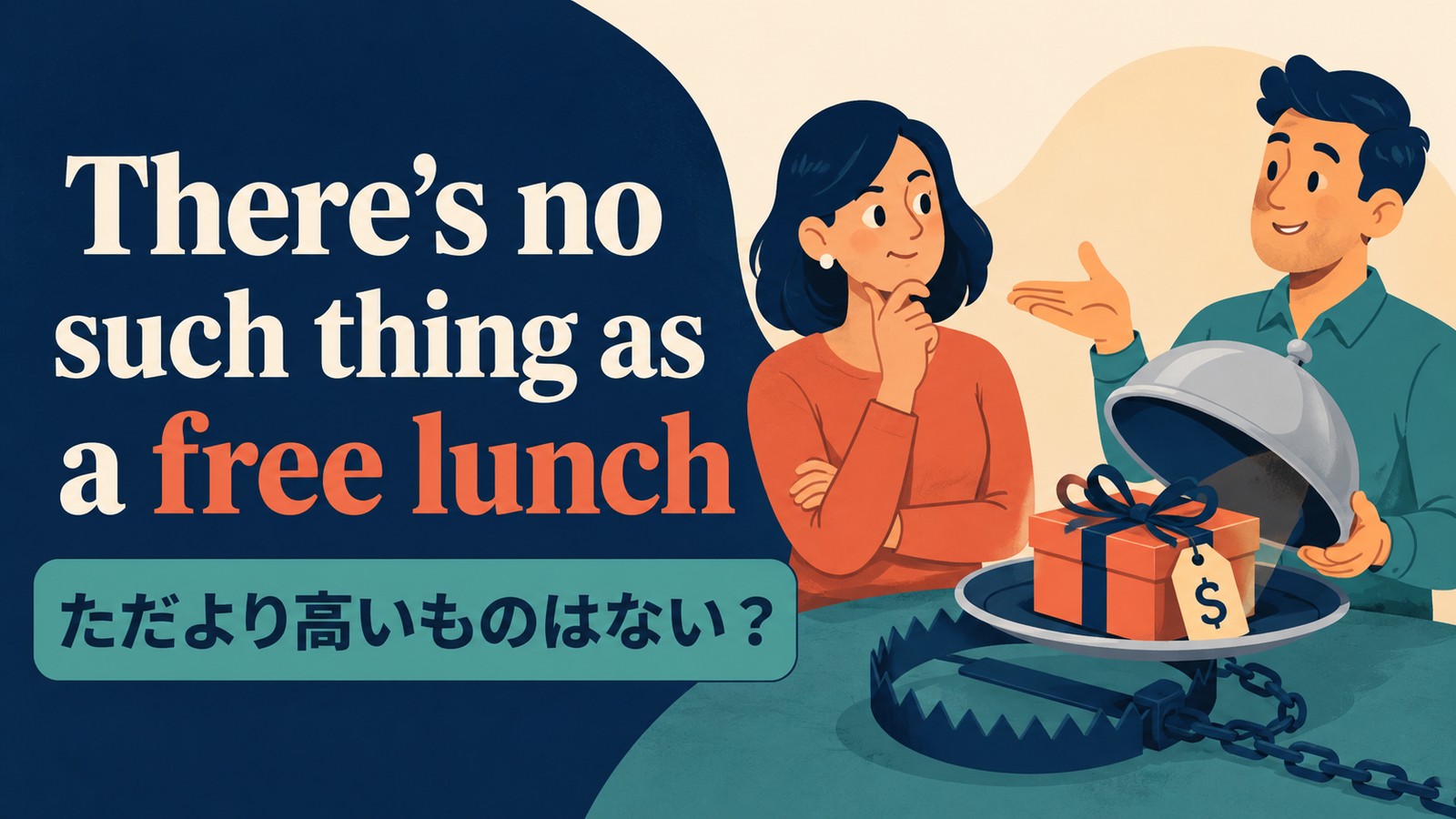 There’s no such thing as a free lunchの意味は？使い方・ニュアンスと例文