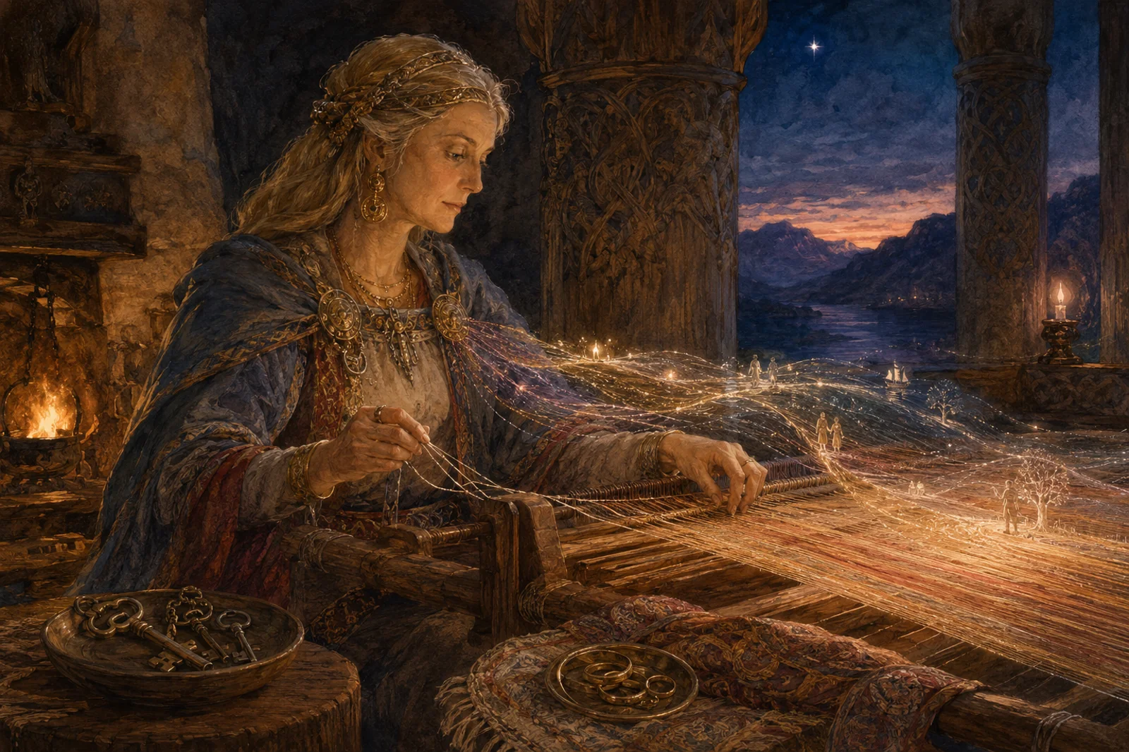 運命を思わせる光の糸を織る、Fridayの語源となった女神Frigg
