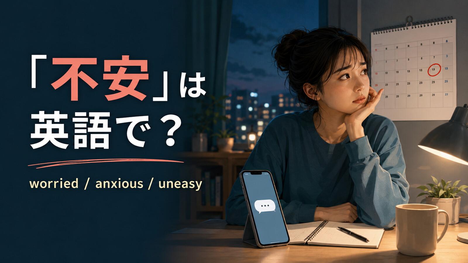 「不安」は英語で?worried・anxious・uneasyの違い