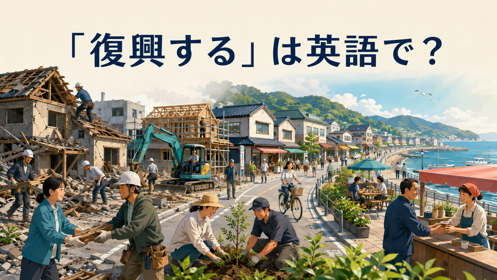 「復興する」は英語で? rebuild・recover・revive・restoreの違い