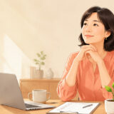 fulfillingな仕事を終えて充実感を得る女性のイラスト