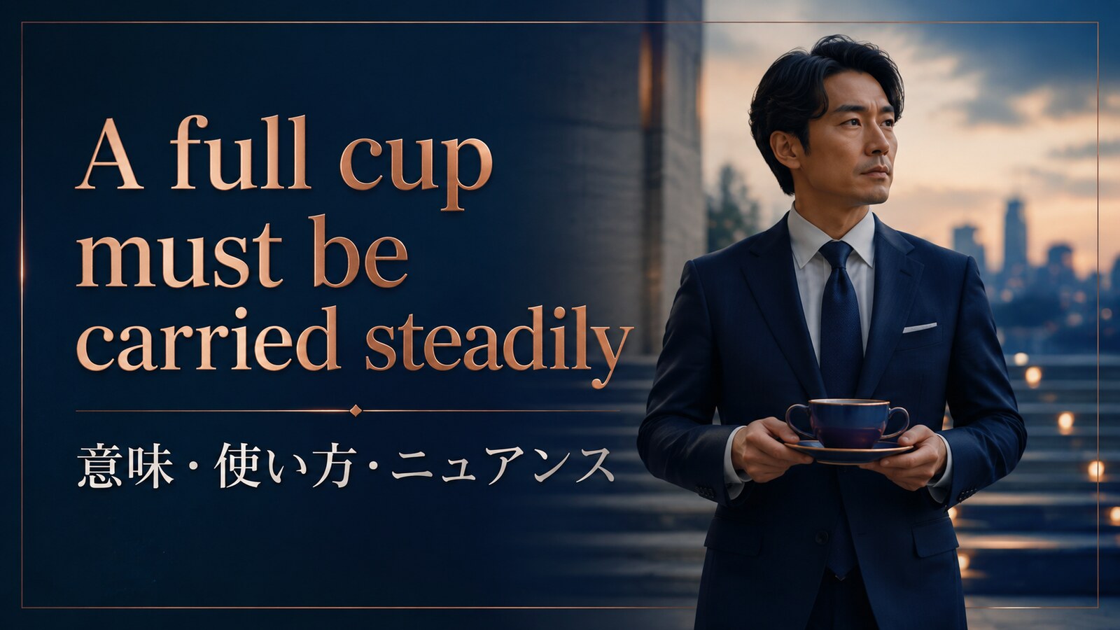A full cup must be carried steadilyの意味・使い方｜ニュアンスと例文を解説