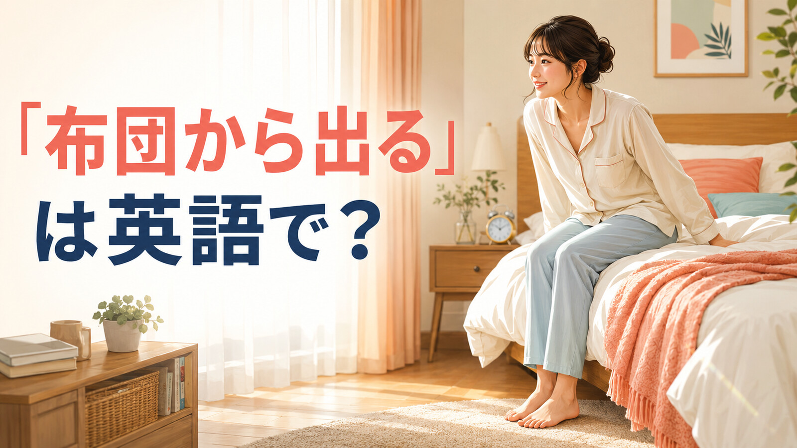 「布団から出る」は英語で？get out of bed・wake up・get upの違いと簡単な言い換え