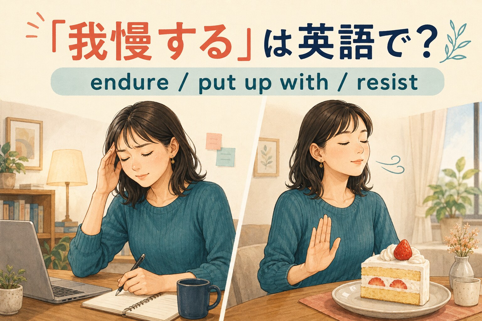 「我慢する」は英語で？endure・put up with・resistの違い
