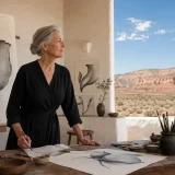 ジョージア・オキーフの名言をイメージしたニューメキシコの女性画家