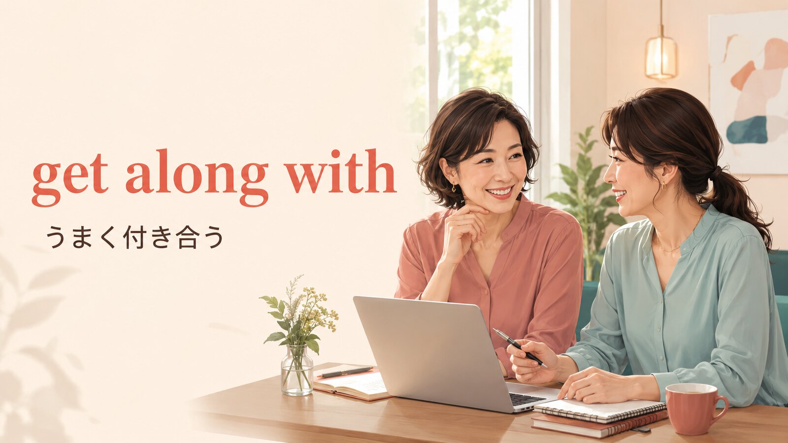 get along withの意味「うまく付き合う」を表す英熟語のアイキャッチ