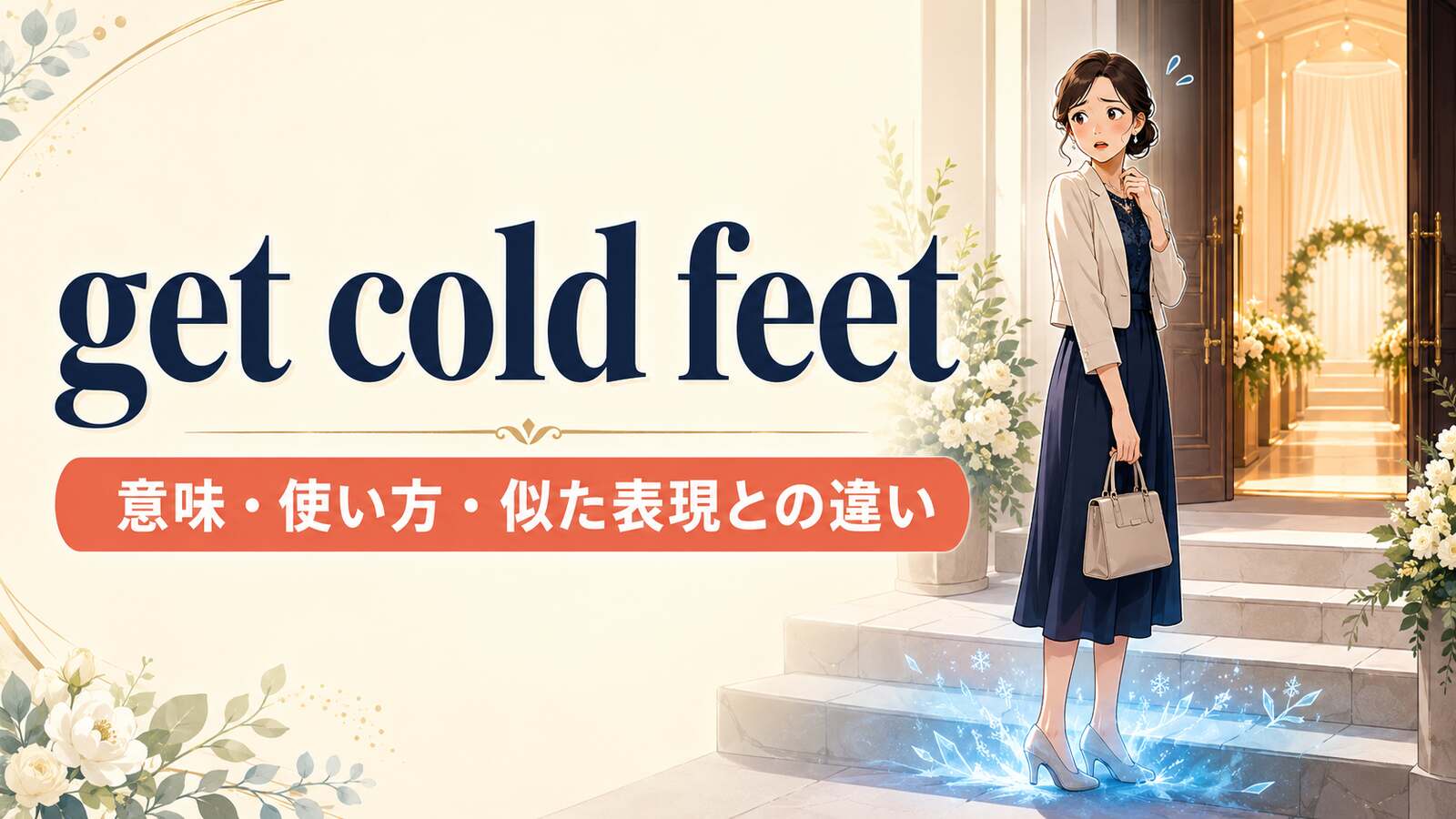 get cold feetの意味・使い方・似た表現との違いを解説するアイキャッチ