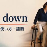 get downの意味・使い方・語順を解説するアイキャッチ