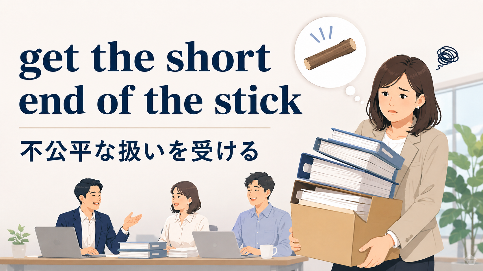 get the short end of the stickの意味は？使い方・ニュアンス・例文と類似表現の違い