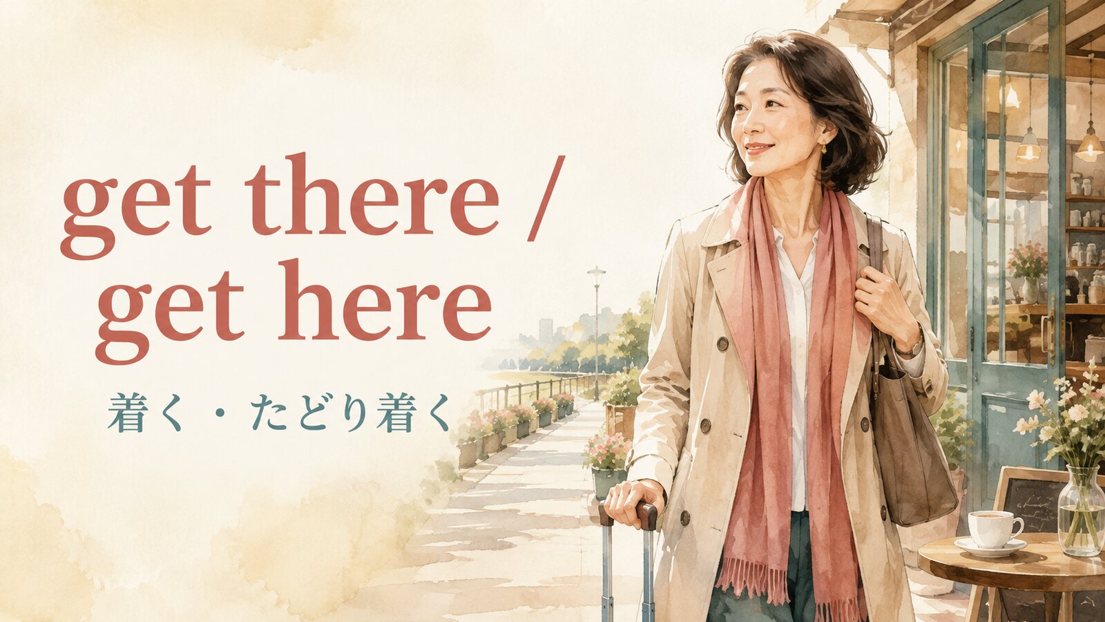 get there / get hereの意味は「着く・たどり着く」