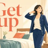 Get upの意味と使い方を表すアイキャッチイラスト
