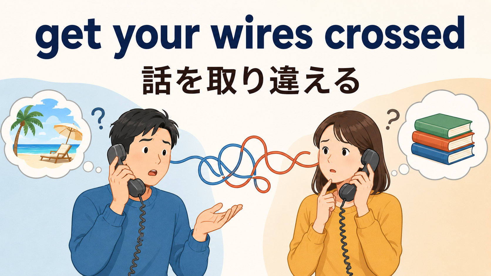 get your wires crossedの意味と使い方