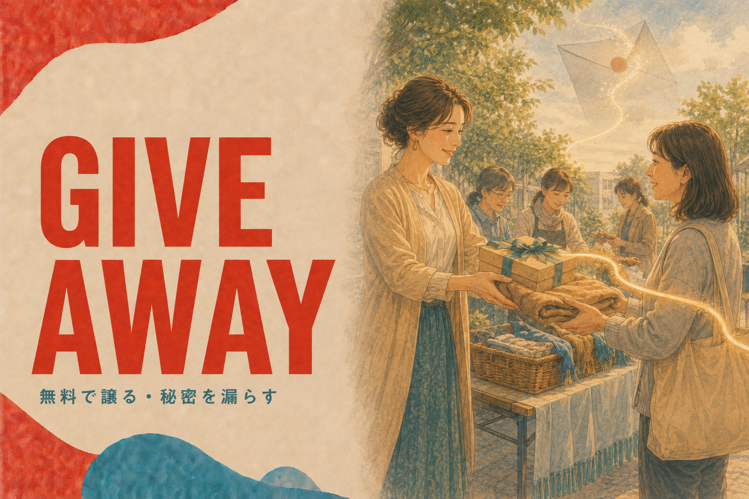 GIVE AWAY 無料で譲る・秘密を漏らす
