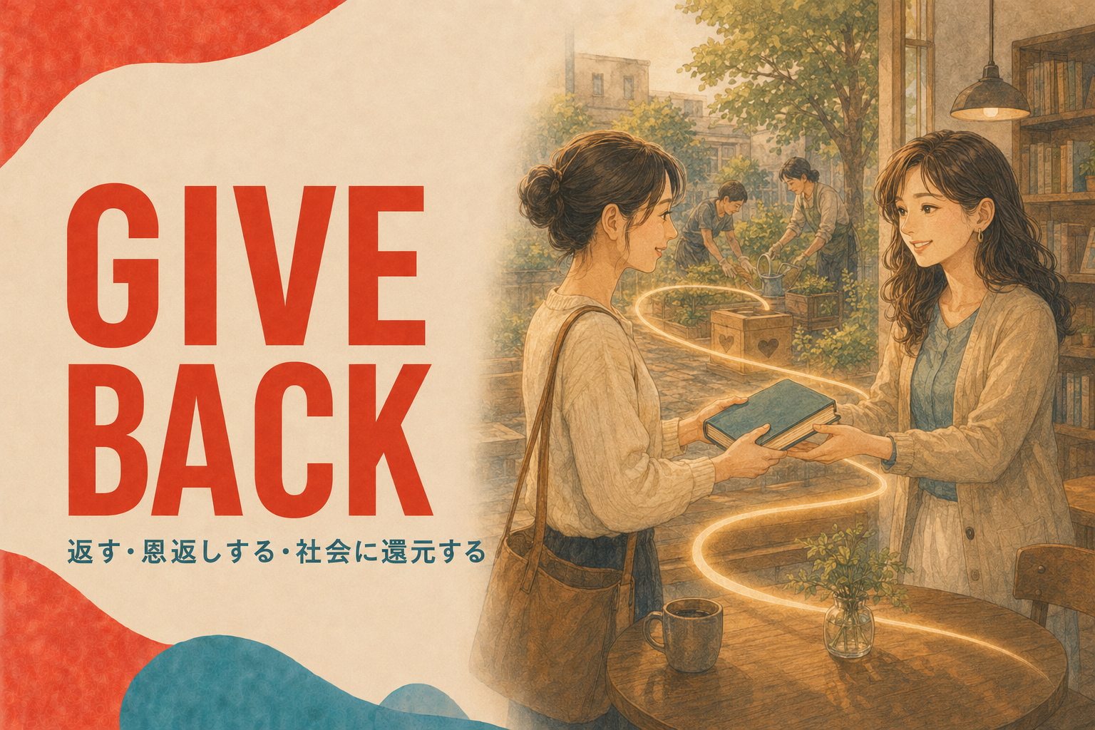 GIVE BACK 返す・恩返しする・社会に還元する