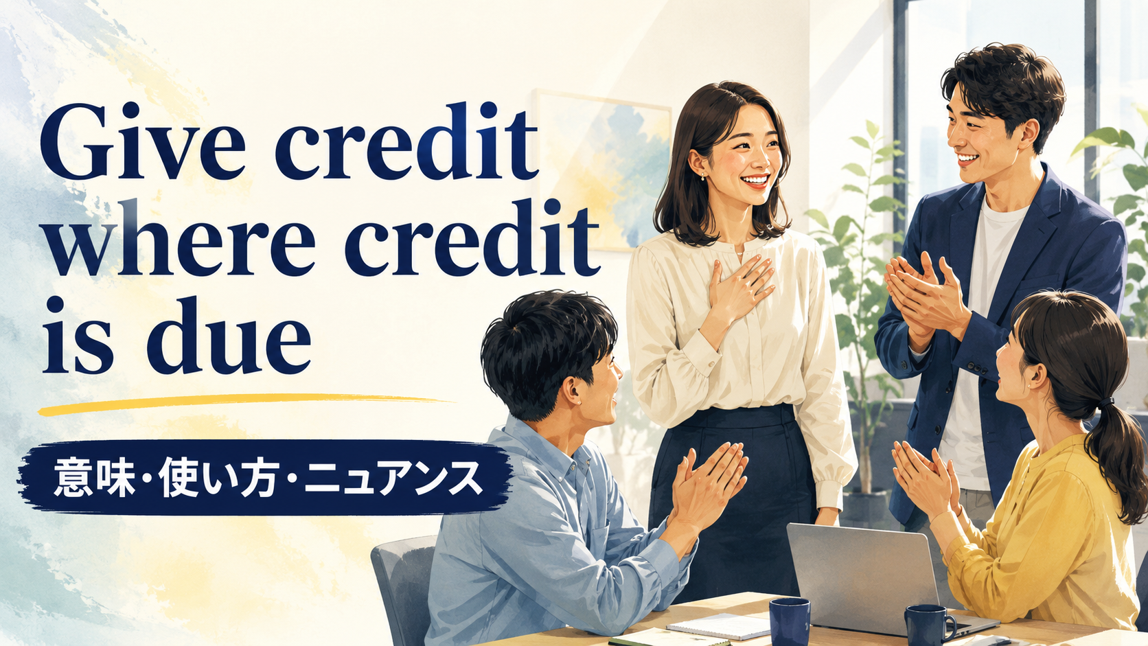 Give credit where credit is dueの意味は？使い方・ニュアンスと例文