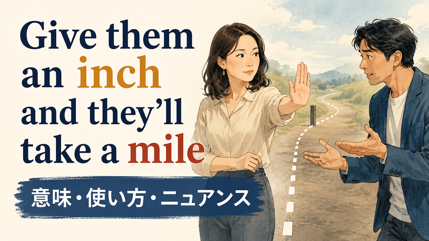 Give them an inch and they’ll take a mileの意味・使い方・ニュアンス