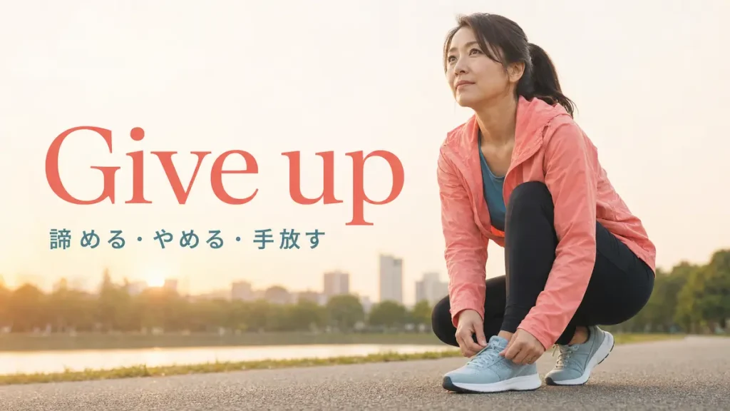 Give up(諦める・やめる・手放す)の意味を表す女性