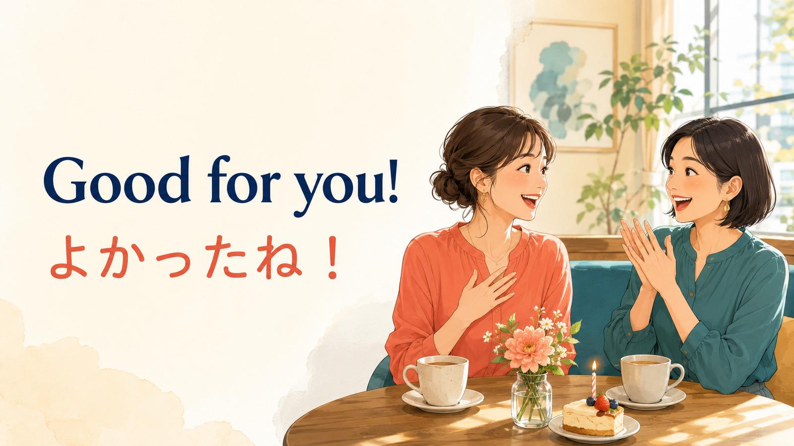 Good for you!(よかったね!)の意味を示すアイキャッチ