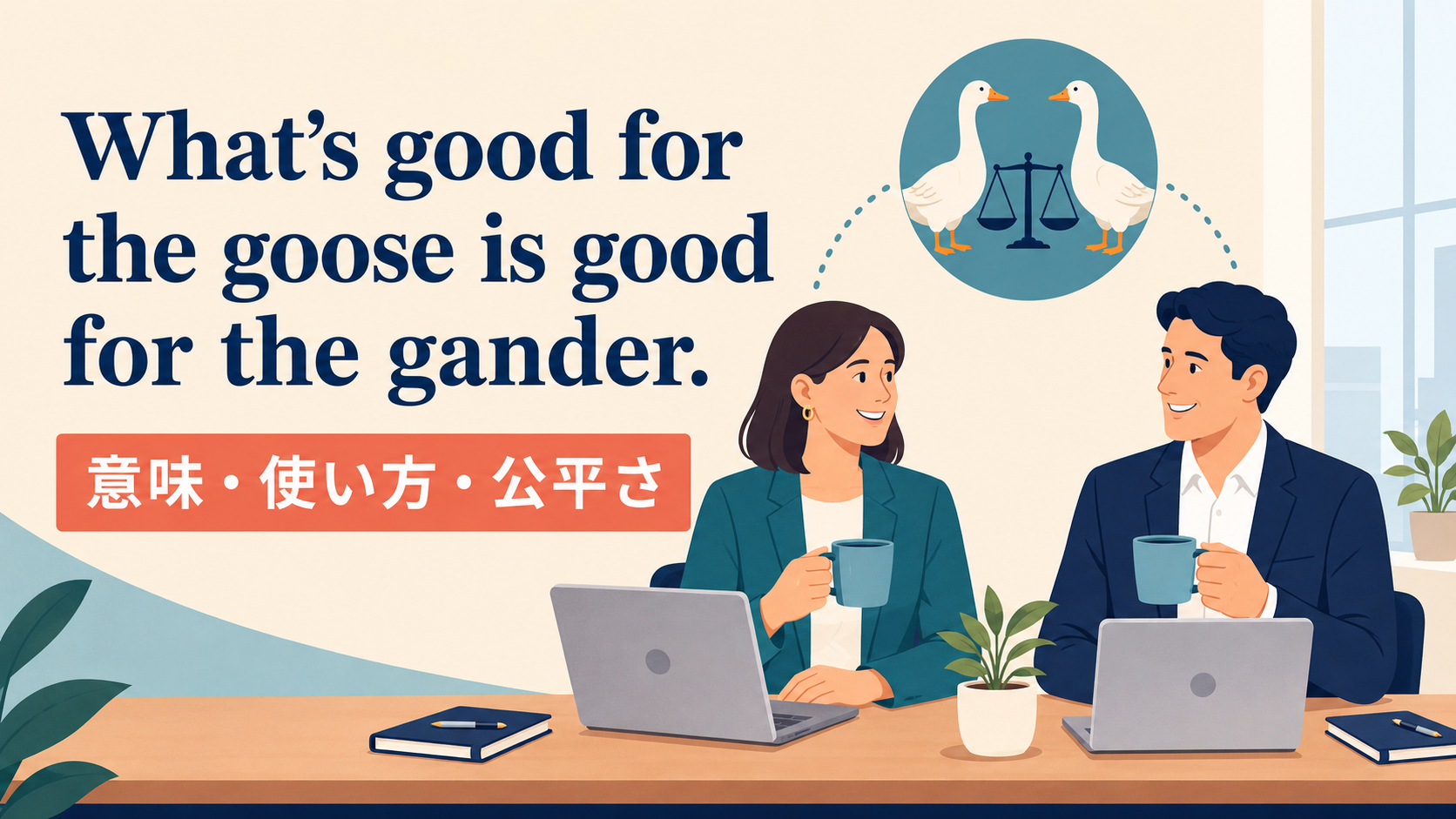 What’s good for the goose is good for the gander.の意味は？公平さを表す使い方