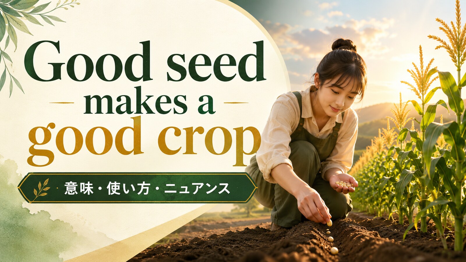 Good seed makes a good cropの意味・使い方｜ニュアンスと例文を解説