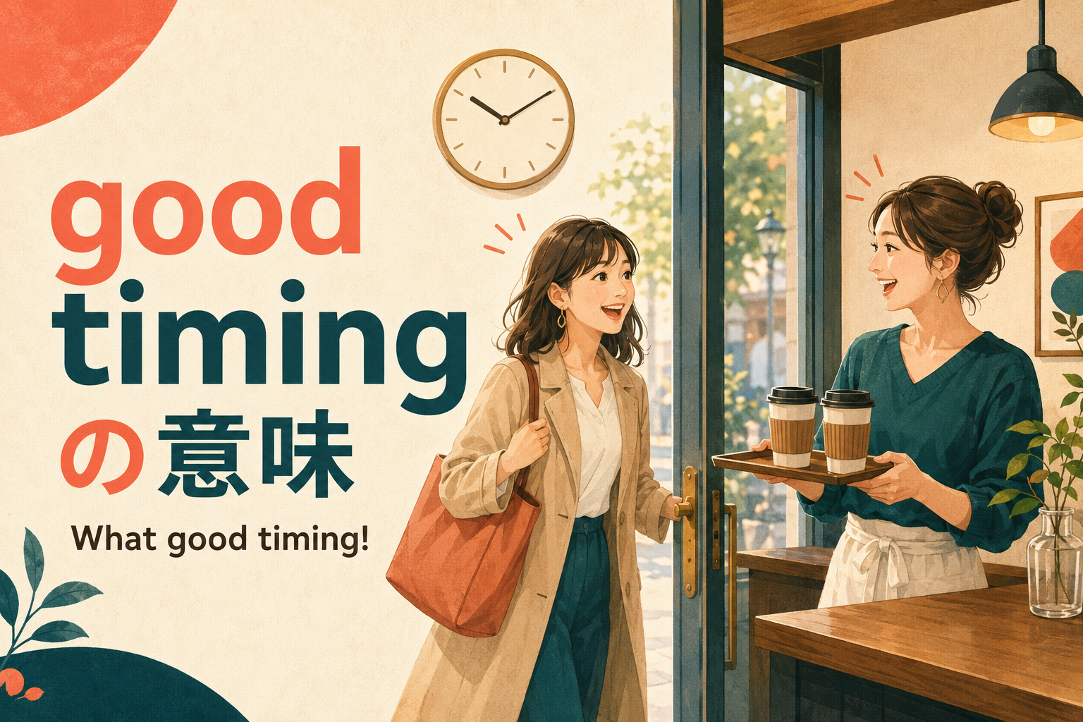 good timingの意味は？What good timing!の使い方と自然な返し方