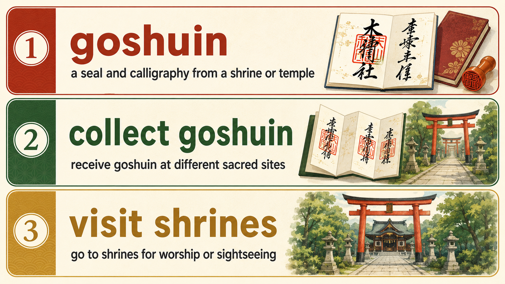 goshuin・collect goshuin・visit shrinesの英語表現