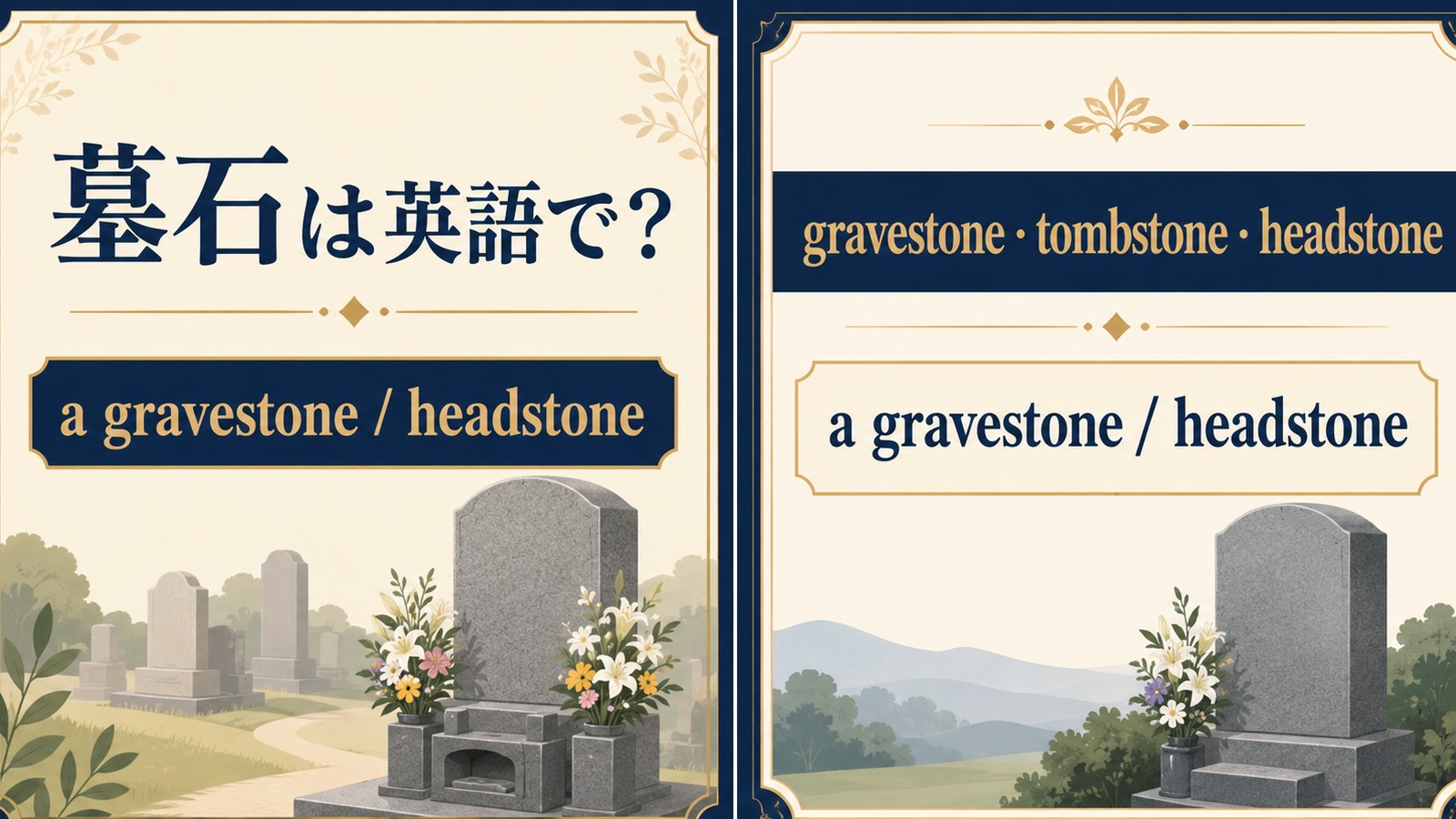 墓石は英語で？ a gravestone