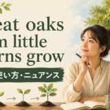 Great oaks from little acorns growの意味・使い方