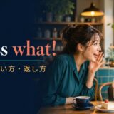 Guess what!の意味・使い方・返し方を友人同士の会話で示す画像
