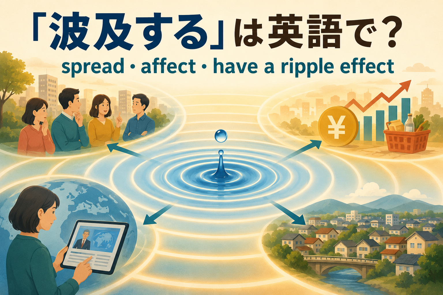 「波及する」は英語で？spread・affect・have a ripple effectの違いと簡単な言い方