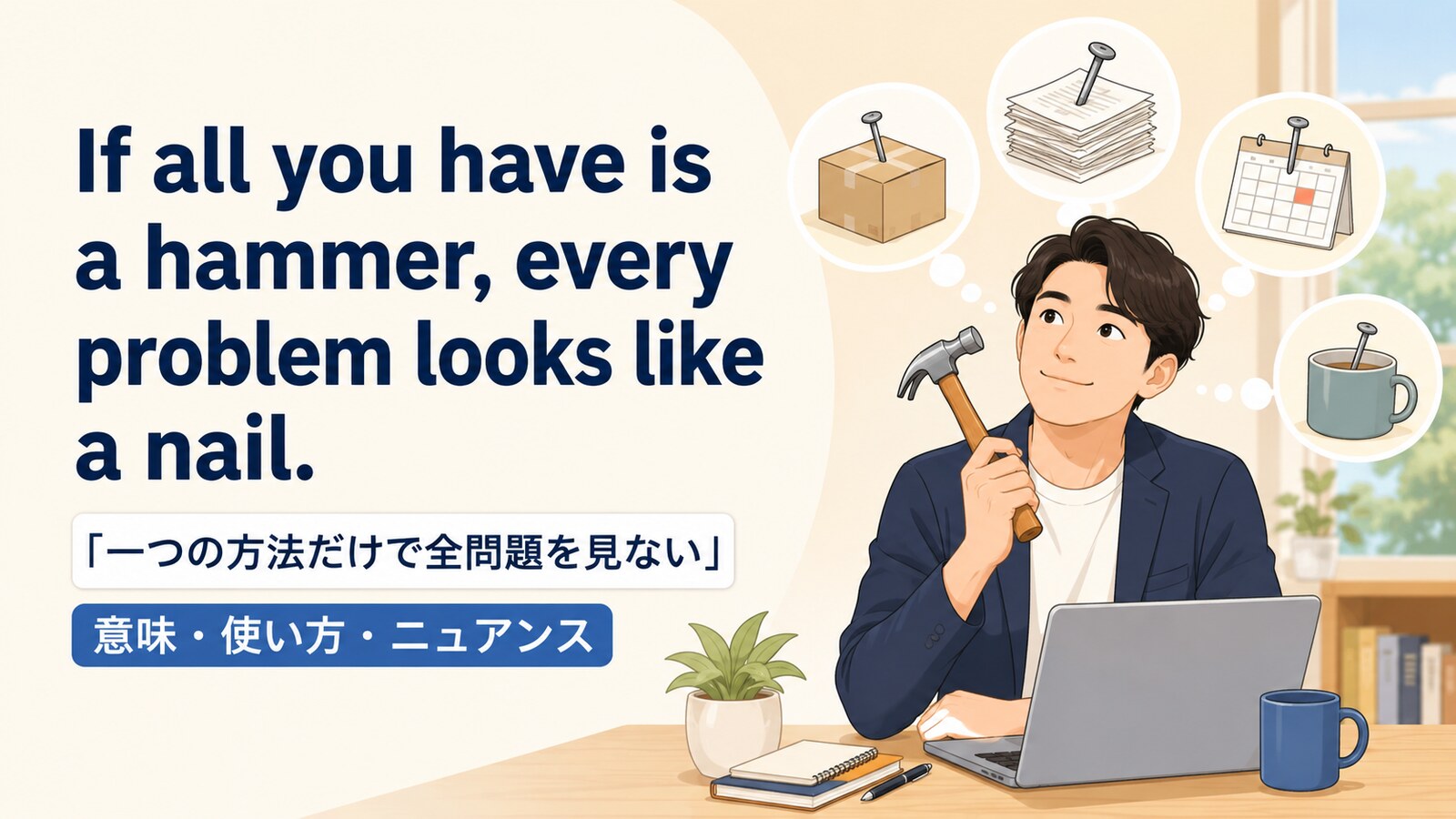If all you have is a hammer, every problem looks like a nail.の意味は？使い方・ニュアンスと例文