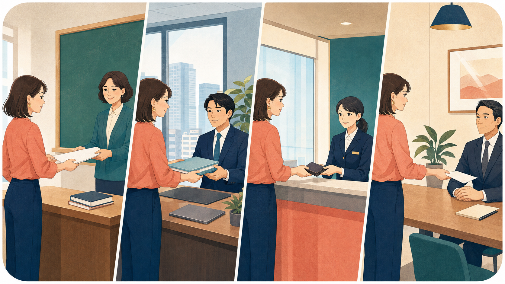 自分の手元から正式な管理先へ渡すhand inのコアイメージ