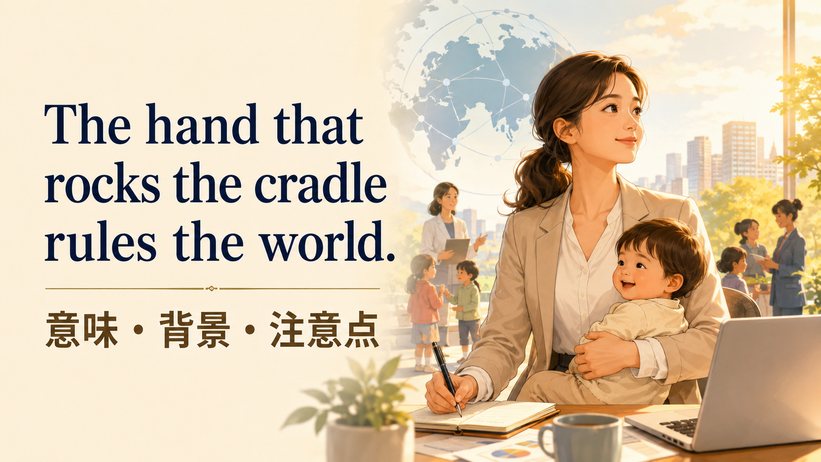The hand that rocks the cradle rules the worldの意味は？使い方・ニュアンス・例文と簡単な言い換え