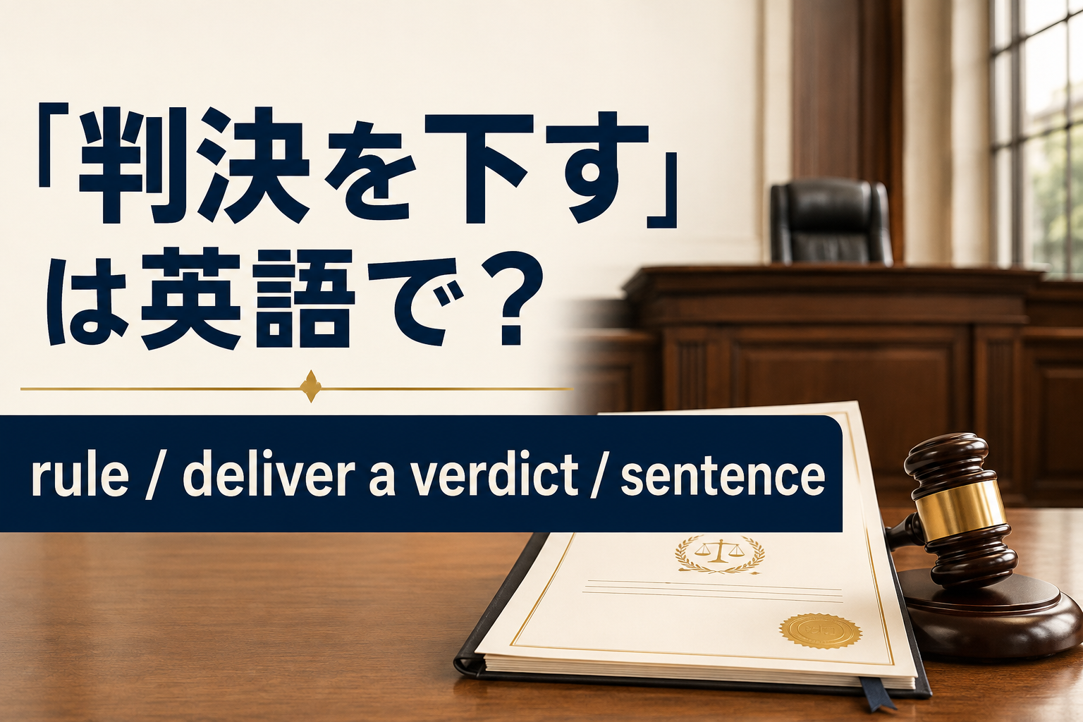 「判決を下す」は英語で？rule・deliver a verdict・sentenceの違い