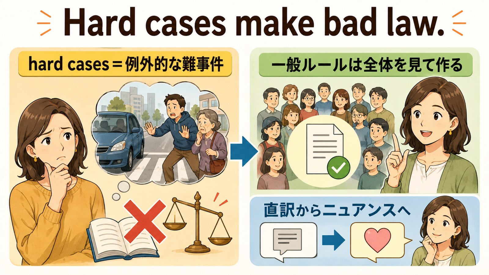 例外的な難事件と一般ルールの違い