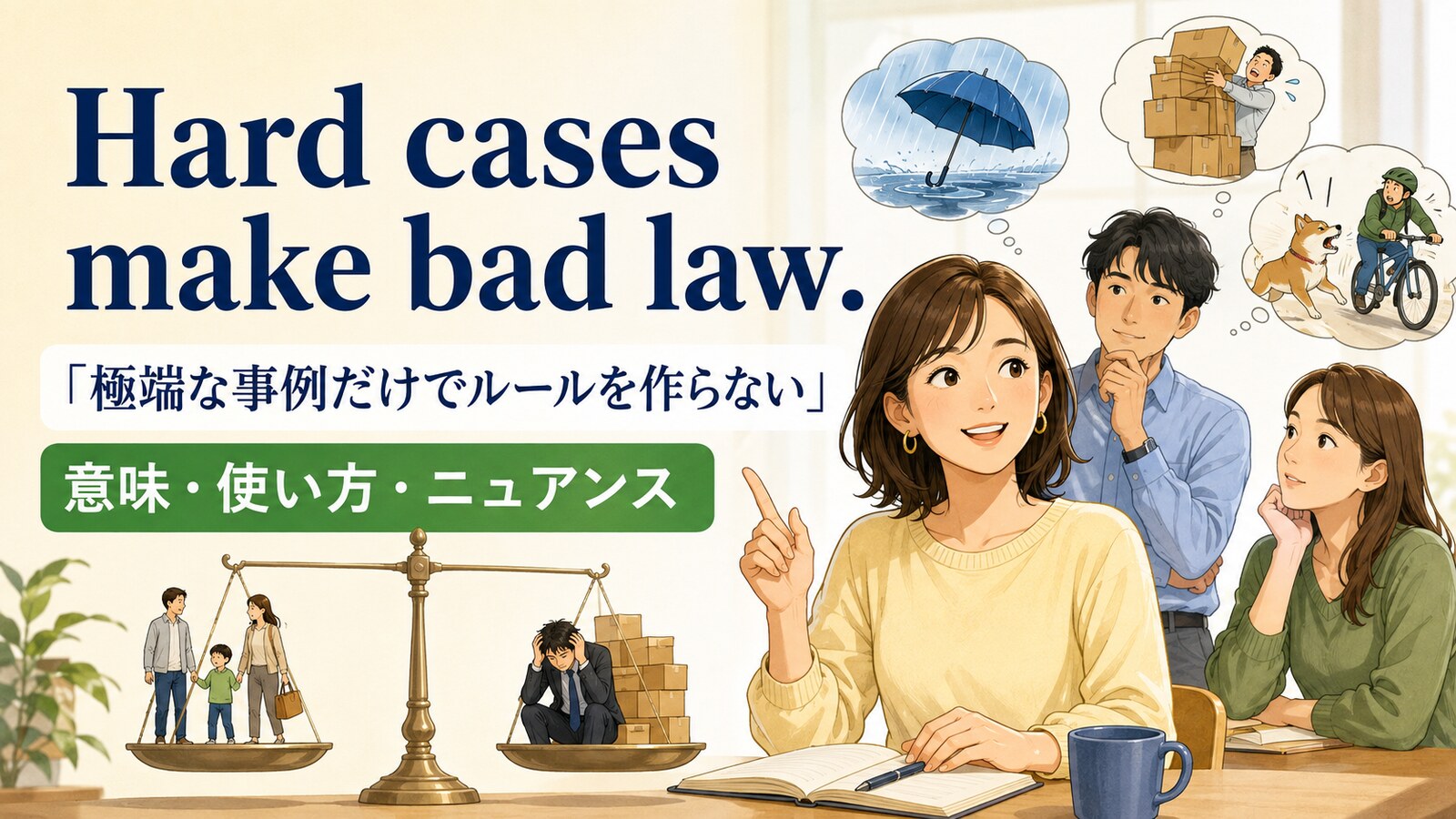 Hard cases make bad law.の意味は？使い方・ニュアンスと例文