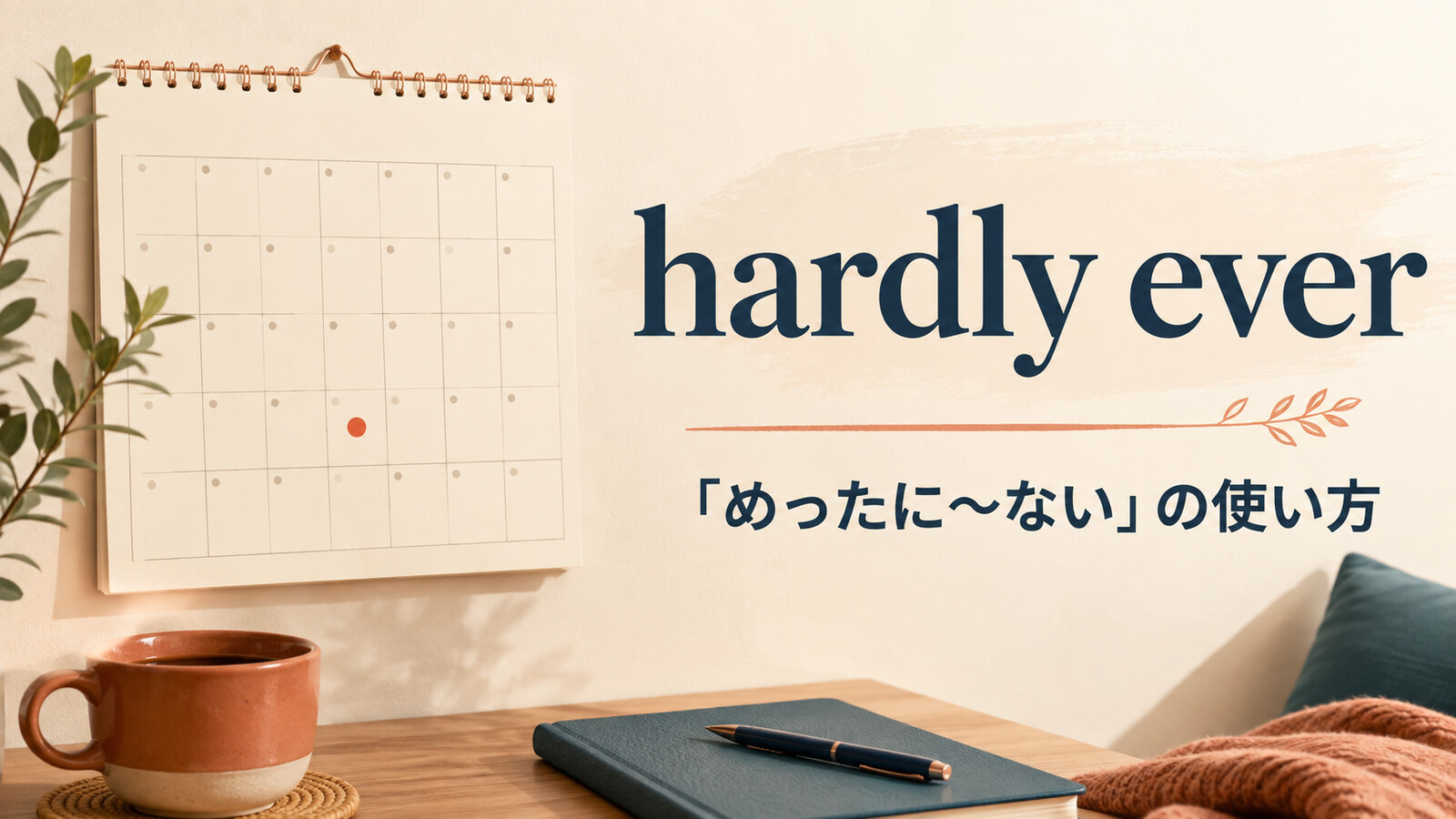 hardly everの意味「めったに〜ない」と使い方を示すアイキャッチ画像