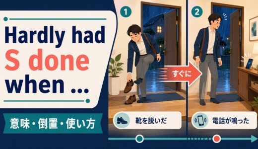 Hardly had S done when … の意味は？倒置・時制・No soonerとの違い