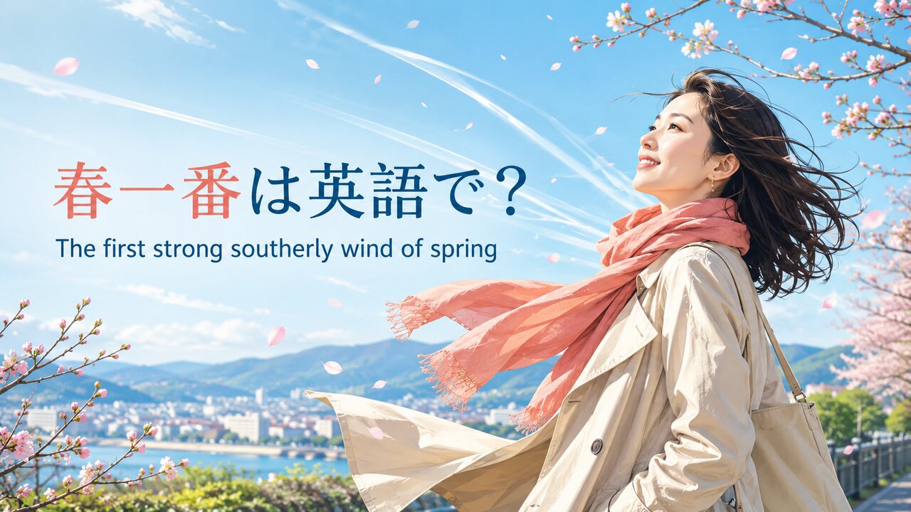 春一番は英語で？the first strong southerly wind of springの意味と例文