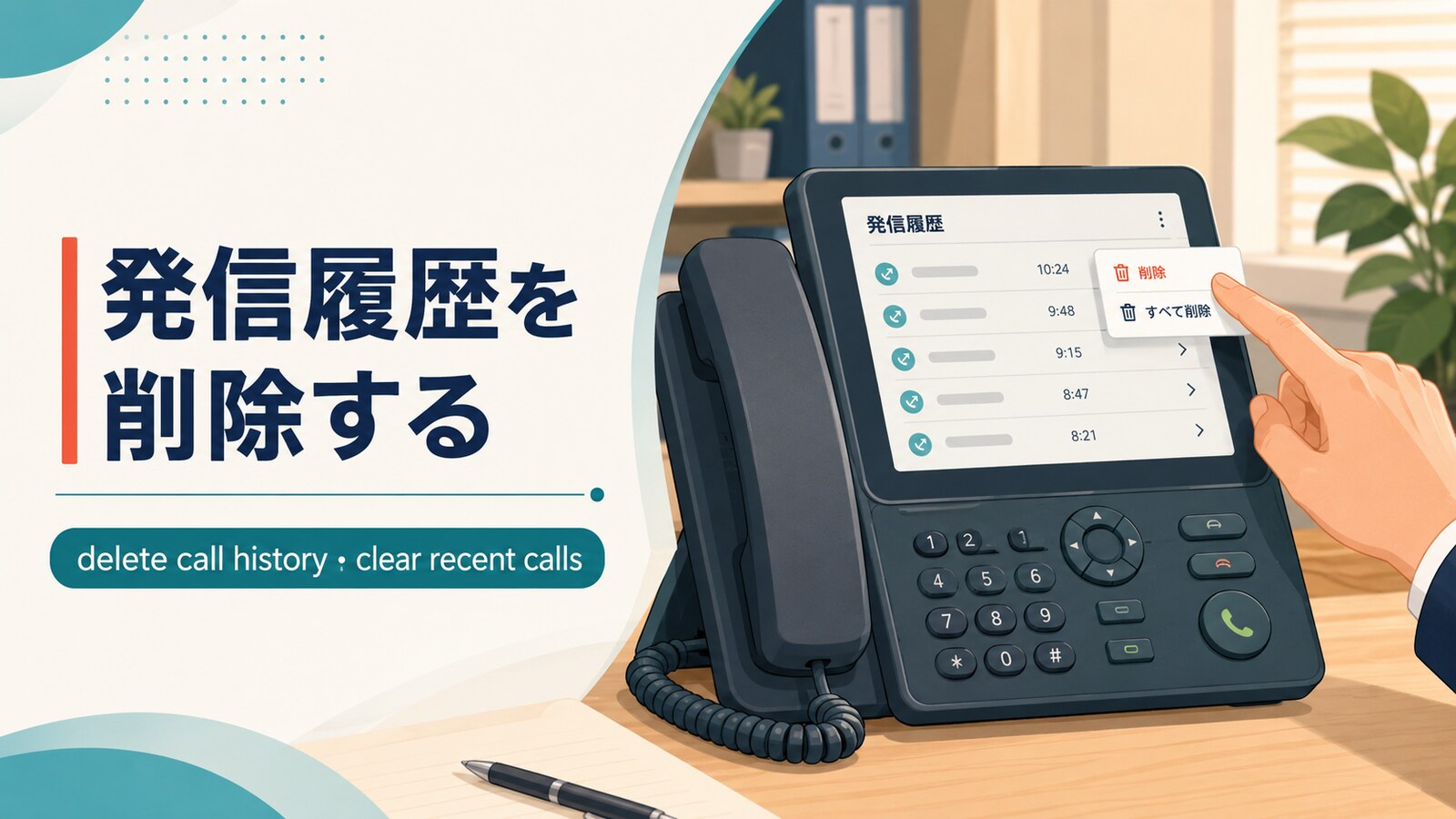 「発信履歴を削除する」は英語で？delete call history・clear recent callsの違い