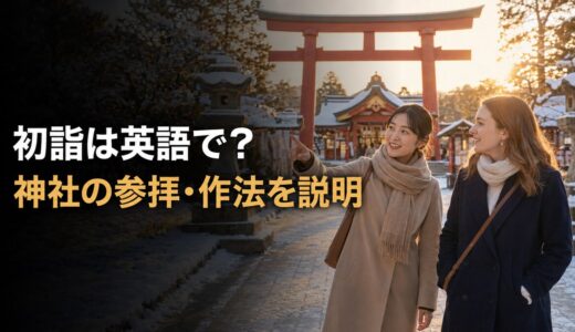 初詣は英語で？神社の参拝・二礼二拍手一礼・おみくじを説明する例文