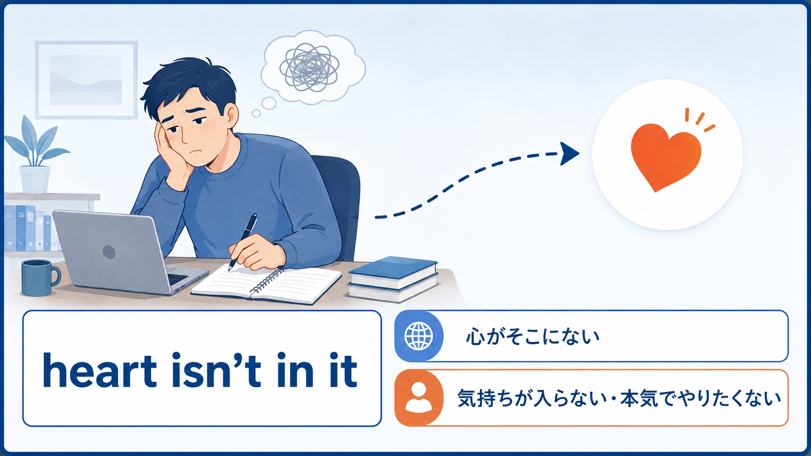 heart isn’t in itの直訳イメージと実際の意味