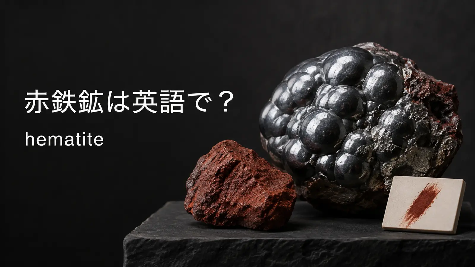 赤鉄鉱は英語でhematiteと表すことを示すアイキャッチ画像