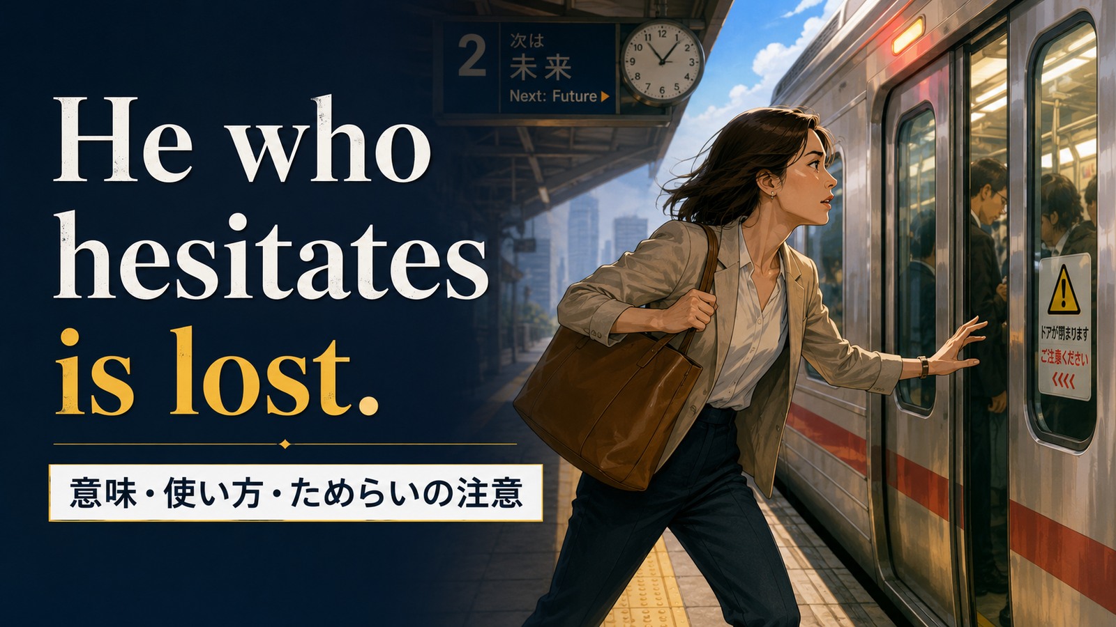 He who hesitates is lost.の意味は？使い方・ニュアンスと例文