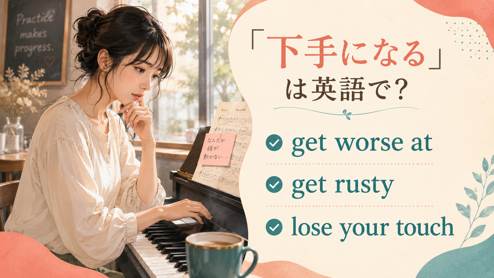 「下手になる」の英語表現