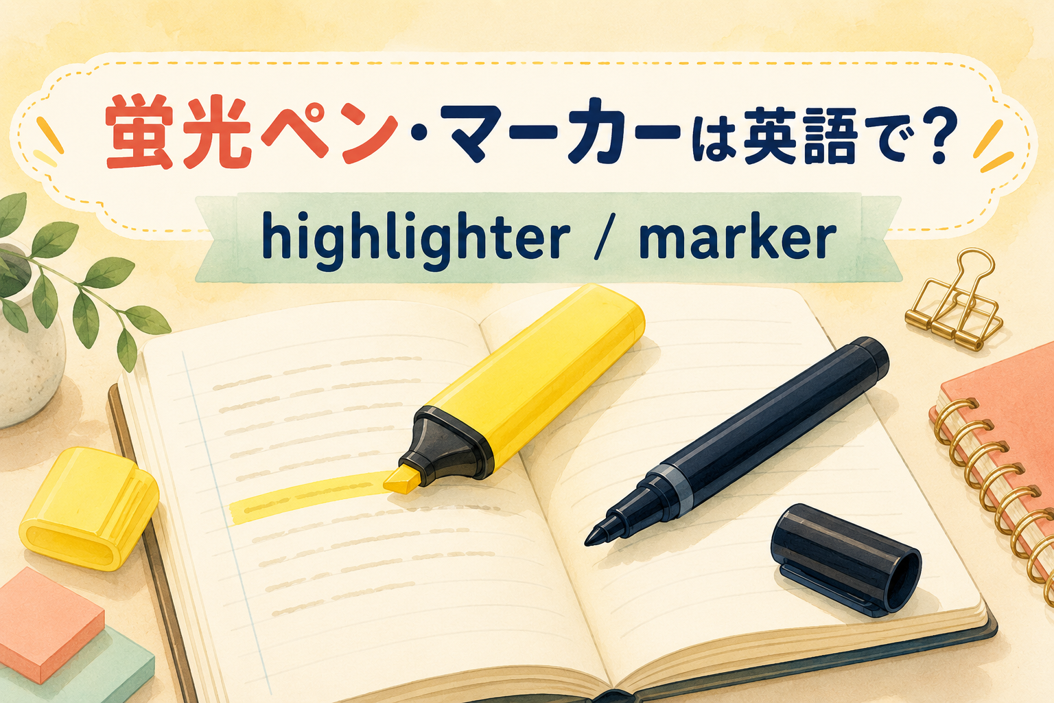 蛍光ペン・マーカーは英語でhighlighter・marker