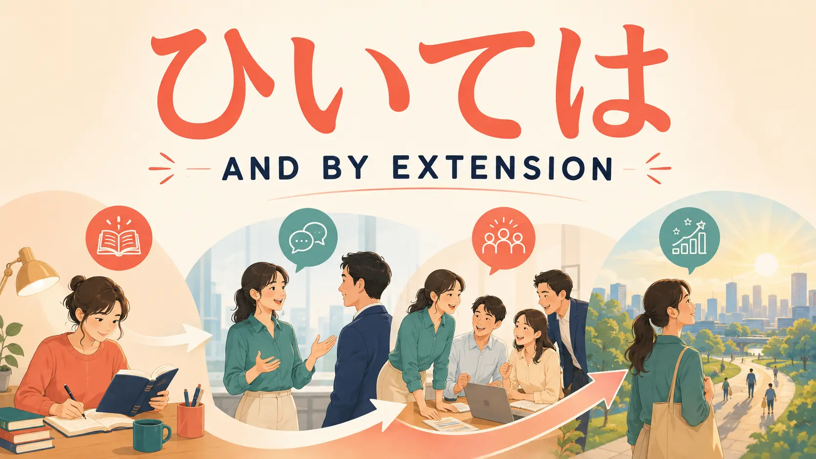 「ひいては」は英語で？and by extension・which in turn・ultimatelyの違い