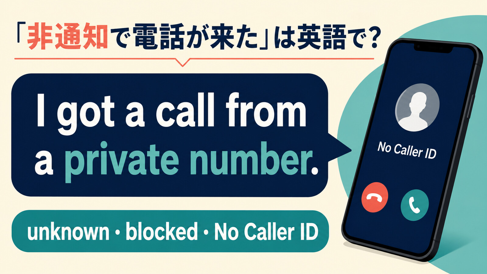 非通知で電話が来たの英語表現と使い分け